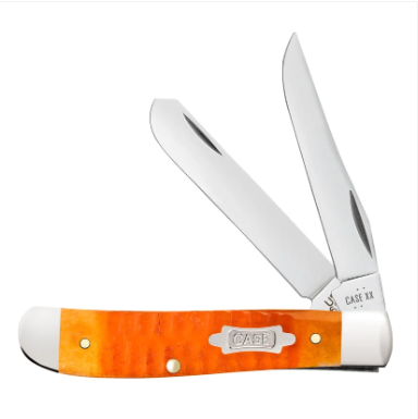 Persimmon Orange Bone Gator Jig Mini Trapper - Case Knife - 38071