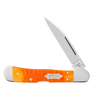 Persimmon Orange Bone Gator Jig CopperLock - Case Knife - 38072