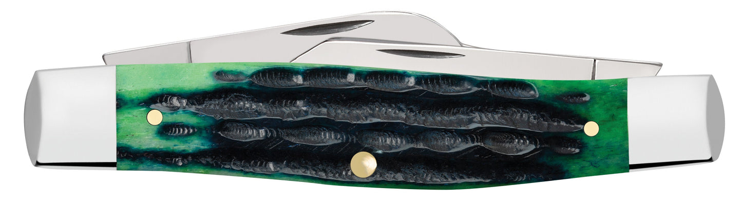 Deep Canyon Jig Hunter Green Bone Large Stockman - Case Knife - 75833