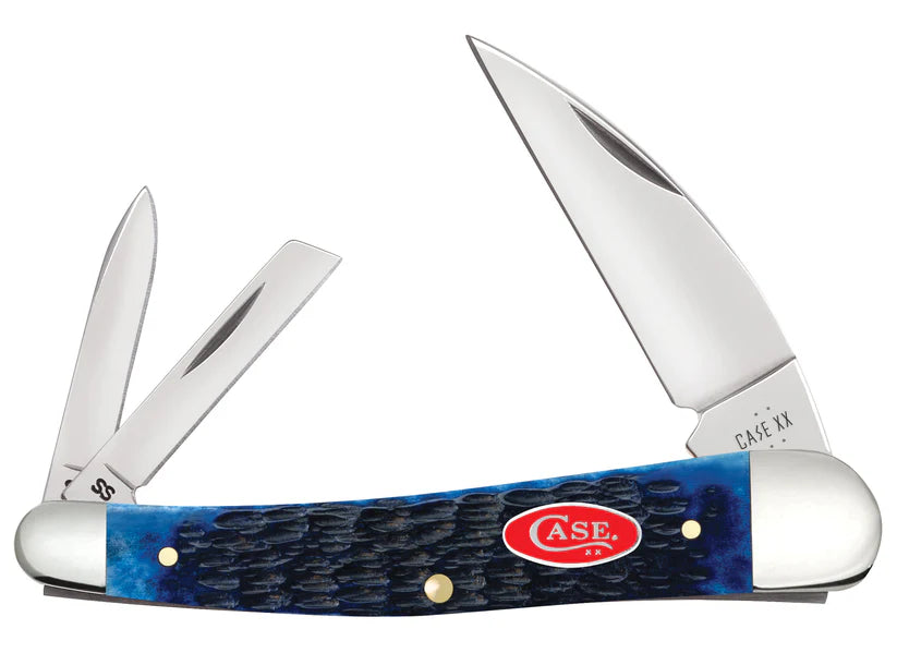 Navy Blue Bone Rogers Jig Seahorse Whittler - Case Knife - 06889